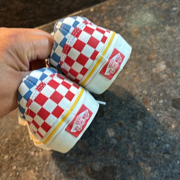 Vans Kids Sneakers Blue and Yellow Checkered - Picture 5 of 7